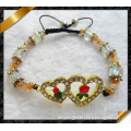 Fashion New Hottest Charm Bracelets Jewelry, Heart Love Bracelet, Glass Bracelet (LW028)
